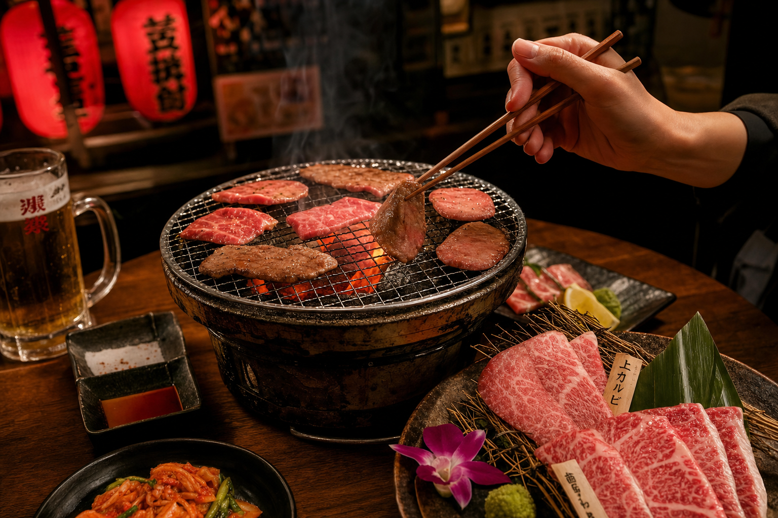 Yakiniku grill at the table