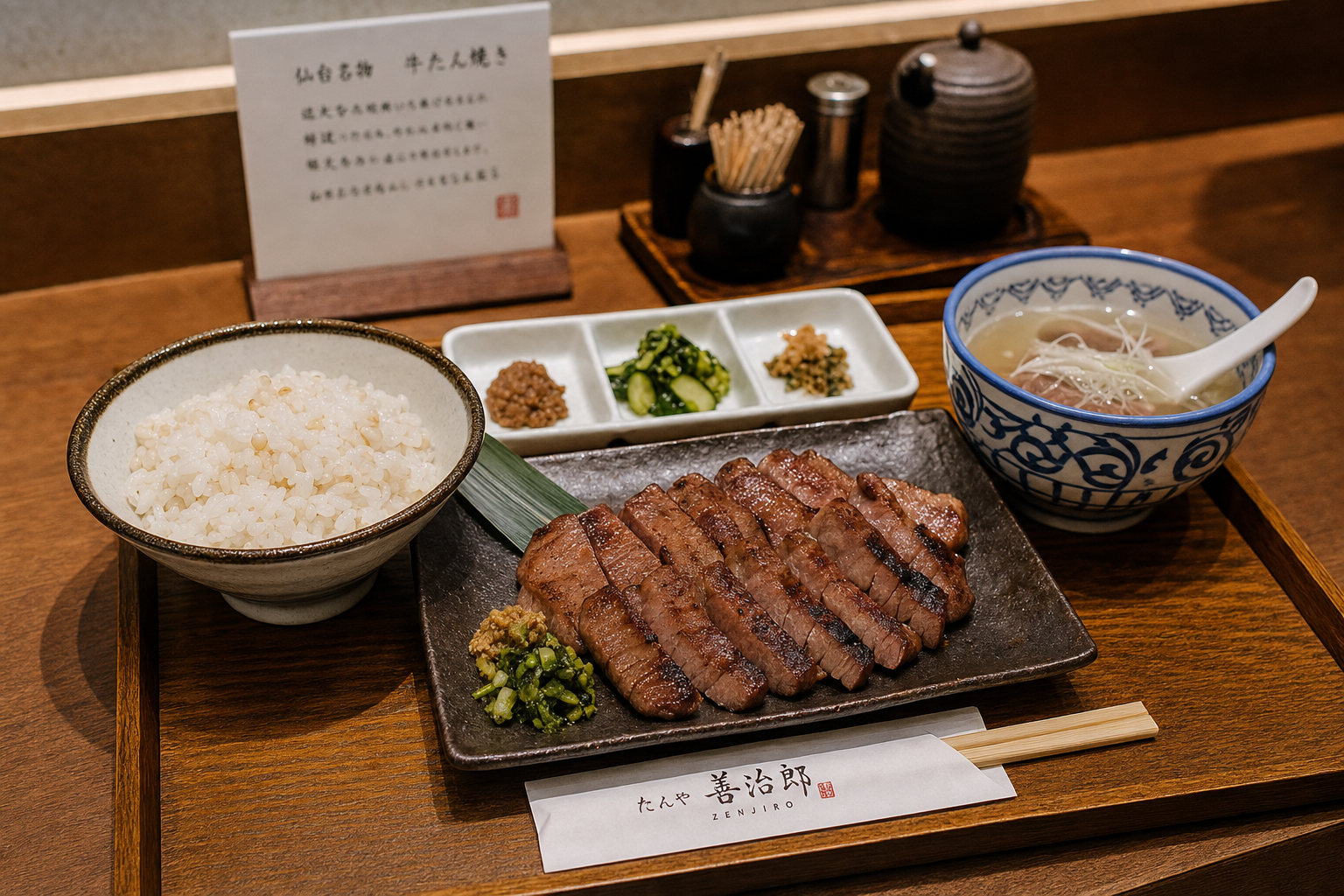 Sendai grilled beef tongue set