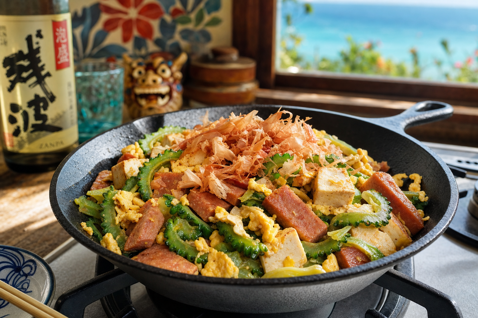 Okinawan goya champuru stir-fry