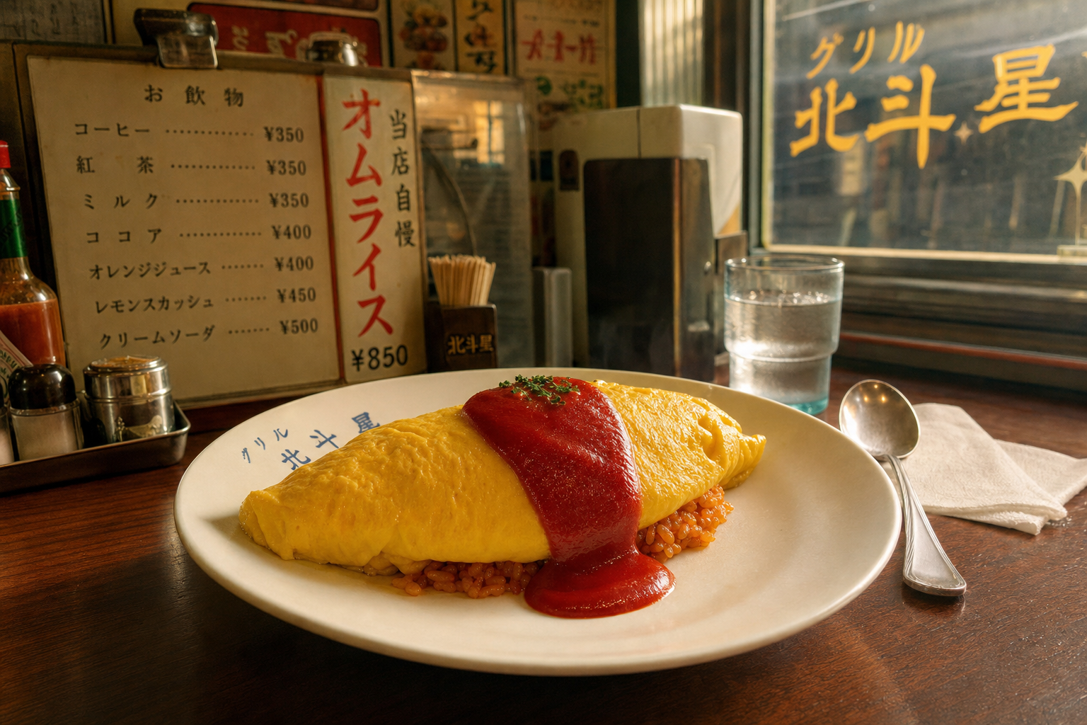 Omurice omelette over rice