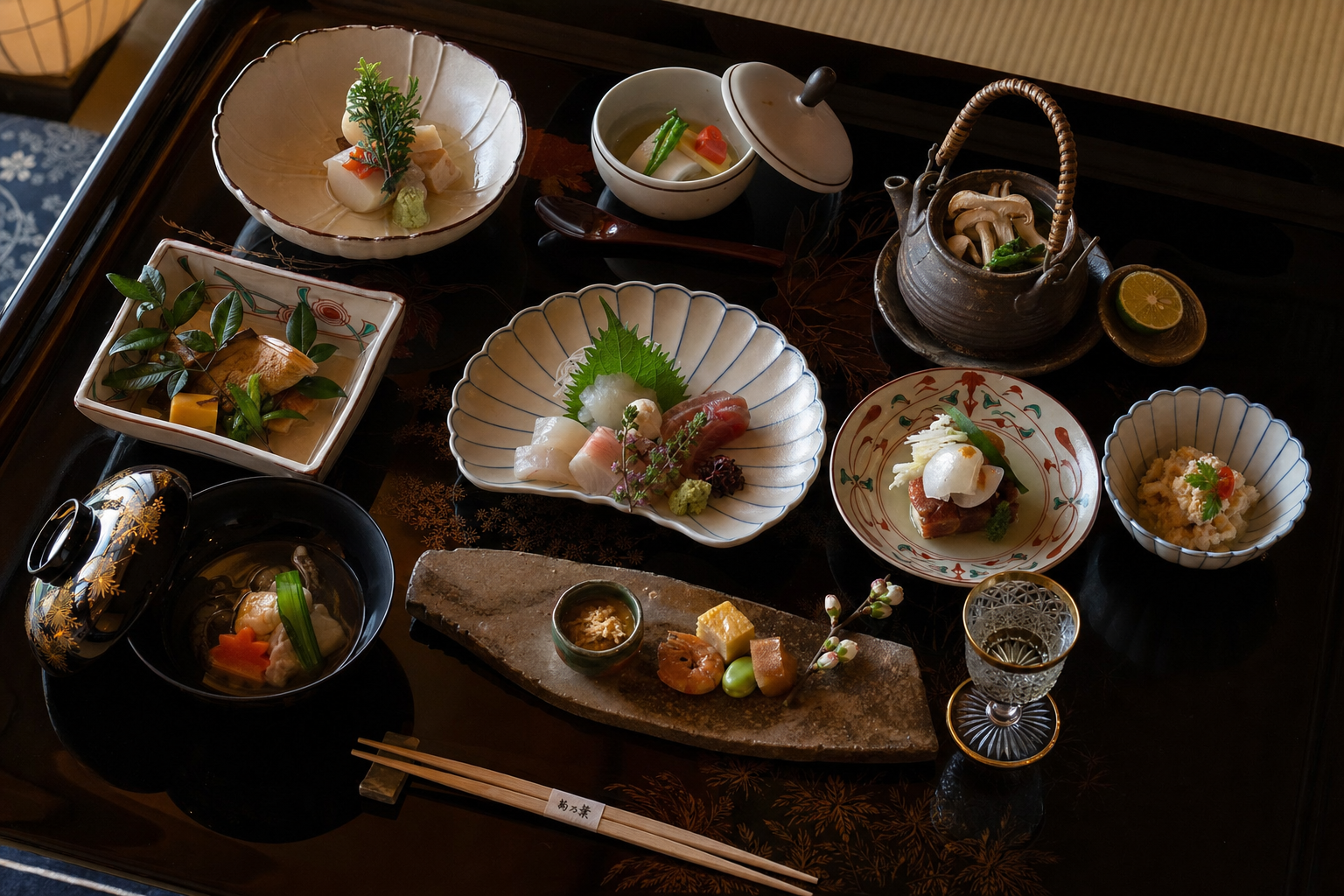 Kaiseki dinner in a ryokan