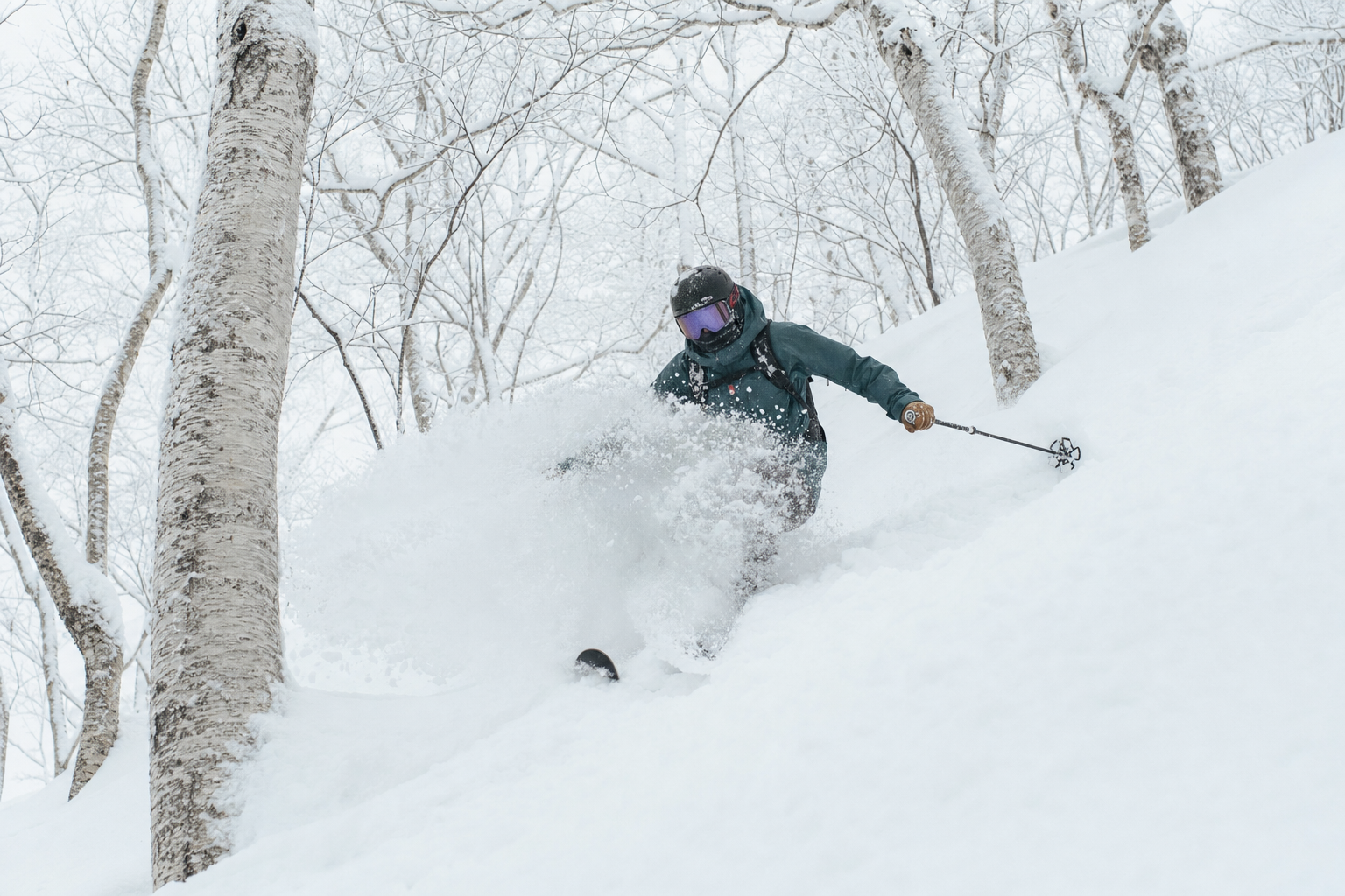 Powder skiing in Hokkaido