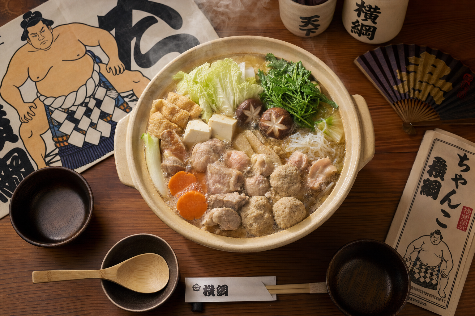 Chankonabe stew shared by sumo wrestlers