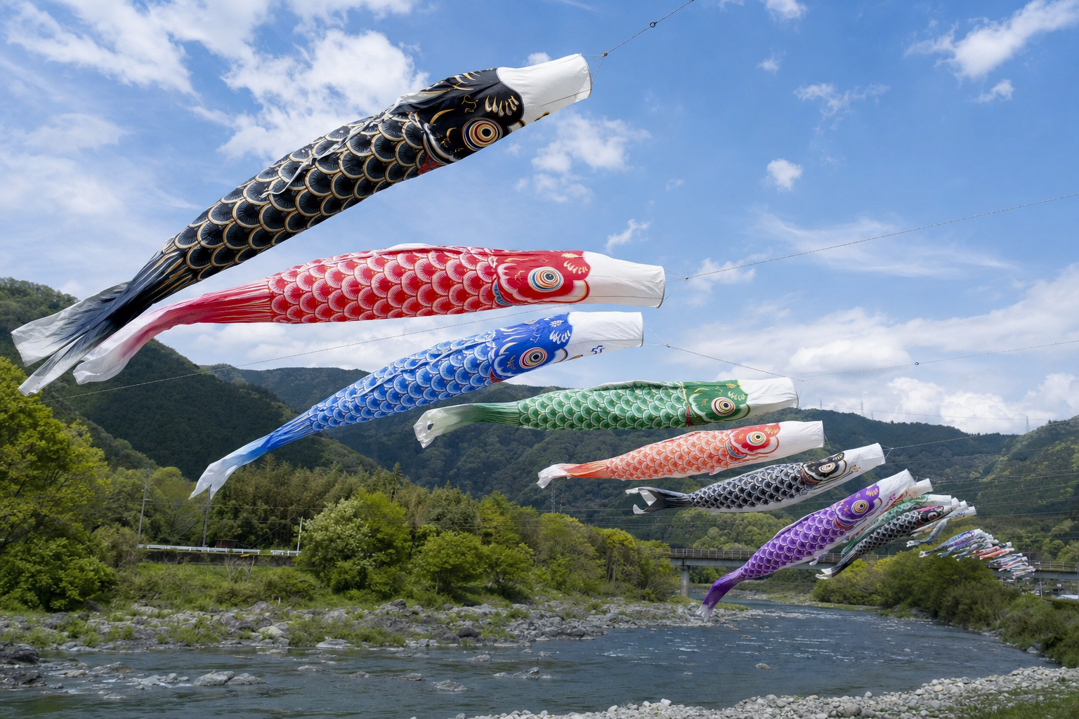 Koinobori carp banners in May