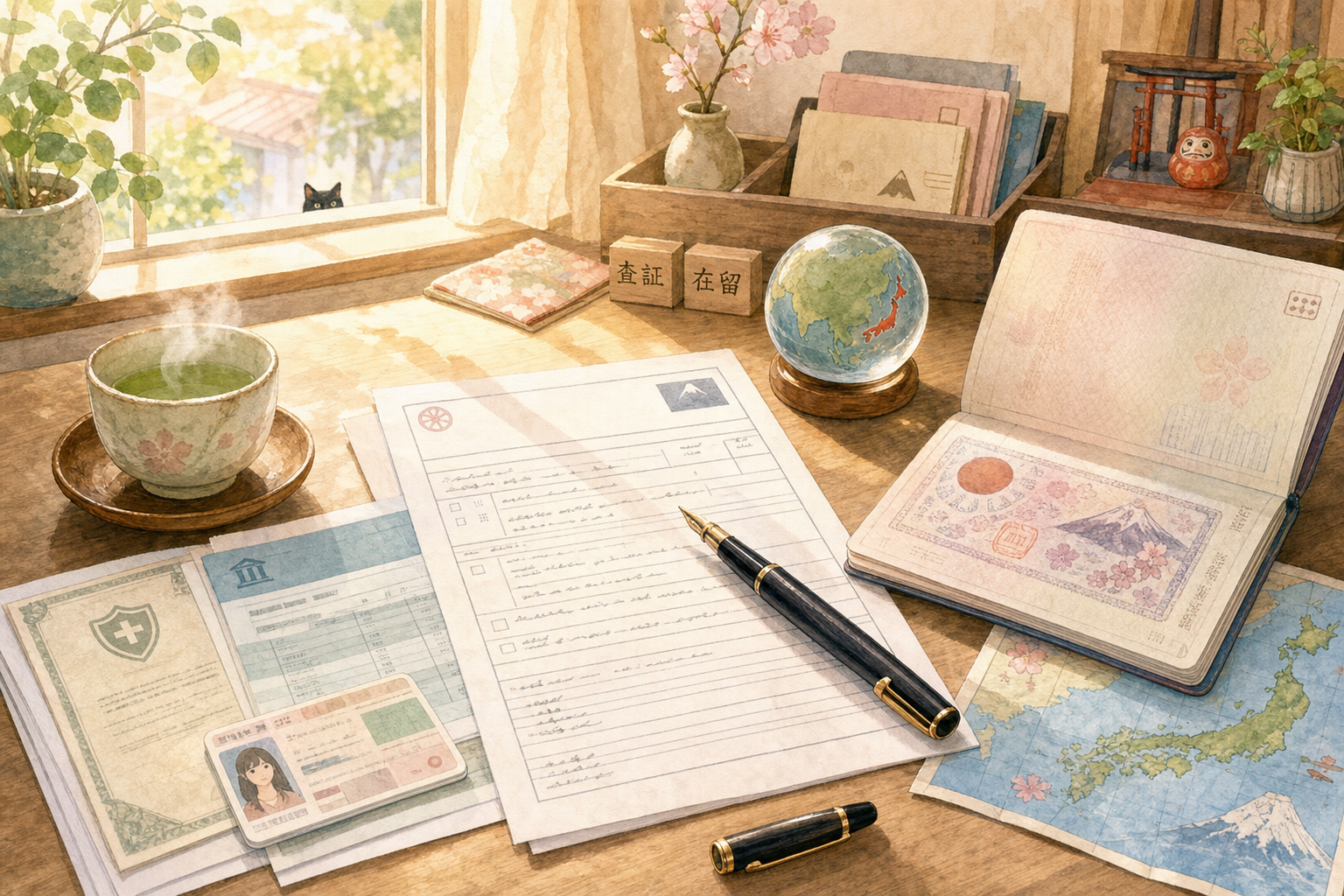 Bureau préparant un dossier de visa vacances-travail Japon