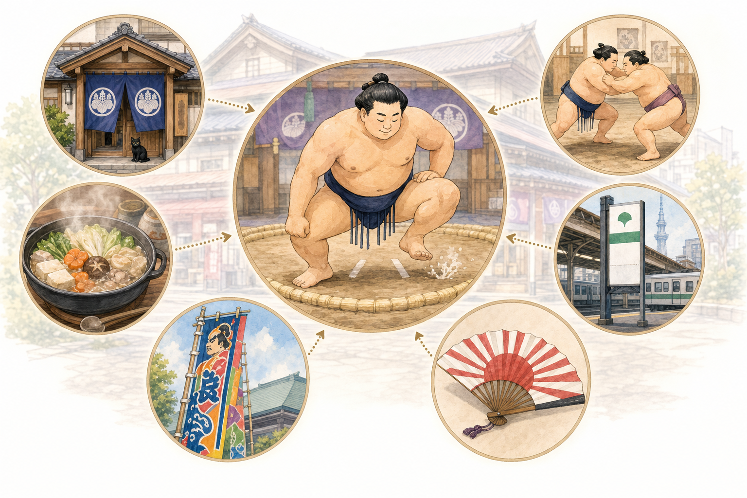 Watching Sumo Training in Tokyo