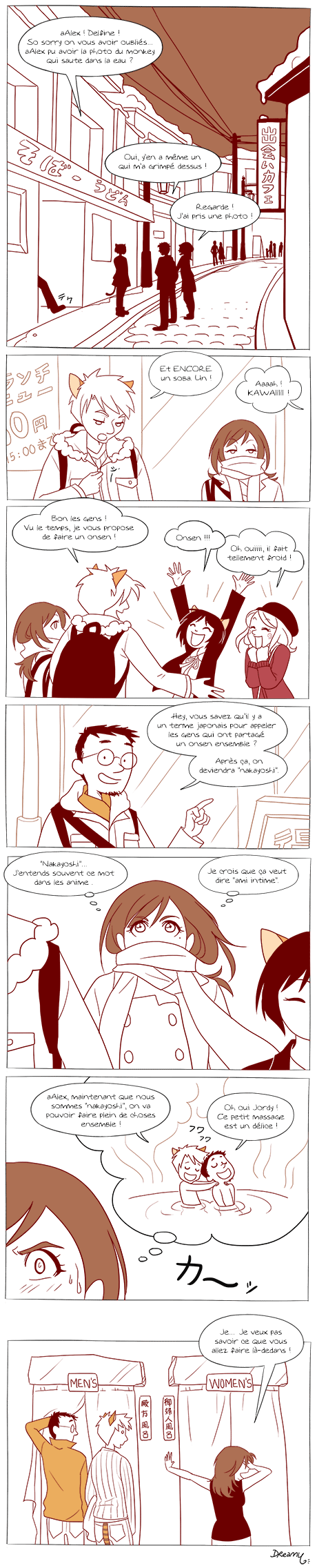 Comic strip by Sophie Dreamy: nakayoshi, among friends in Nagano
