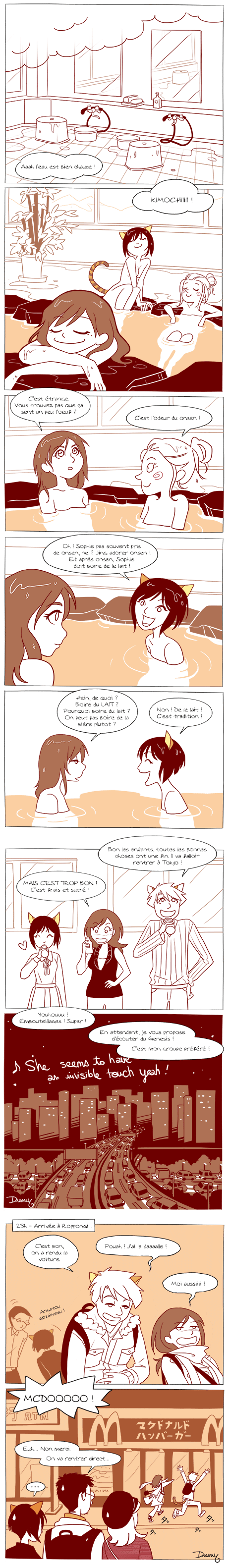 Comic strip by Sophie Dreamy: the onsen at Bessho