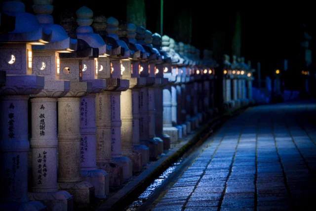 Stone lanterns whisper, Blue night cradles ancient glow, Path of dreams aglow. ---灯籠の声が、 青い夜、古き光を抱き、 夢の道かがやく。 ---#stoneLanterns #nightGlow #enlightenmentPath #ancientJapan #mysticalJourney #offbeatJapan #japan